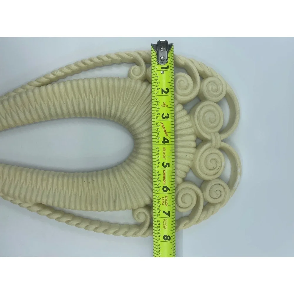 Vtg‎ Burwood Products 70s Wall Sconce Decor Ivory Ornate Swirl 18